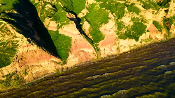 canyon cliffs seashore ocean top view