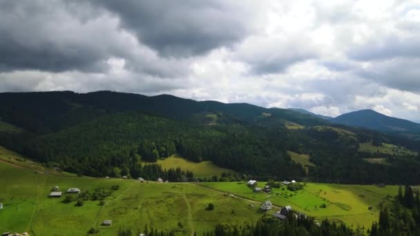 Горный Пейзаж Вид Крыши Беспилотника Карпаты Украины — стоковое видео