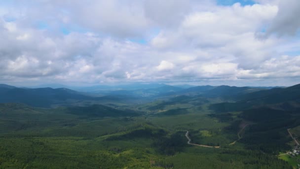 Горный Пейзаж Вид Крыши Беспилотника Карпаты Украины — стоковое видео