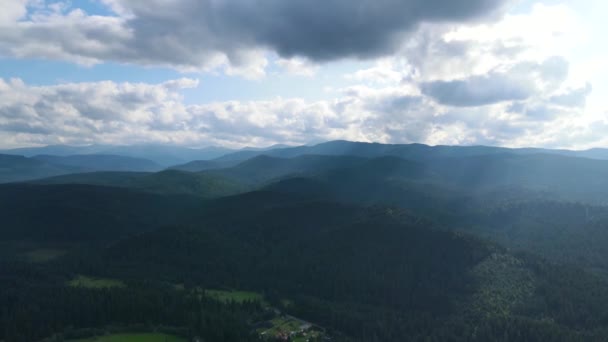 Горный Пейзаж Вид Крыши Беспилотника Карпаты Украины — стоковое видео