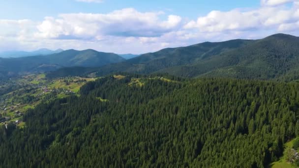 Горный Пейзаж Вид Крыши Беспилотника Карпаты Украины — стоковое видео