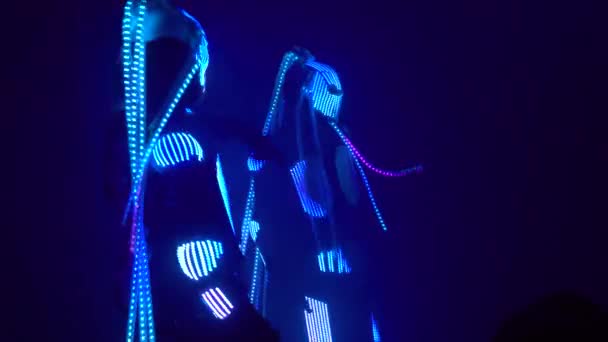Discoteca Clube Dança Brilhante Alienígenas Pessoas Trajes Música Leve — Vídeo de Stock
