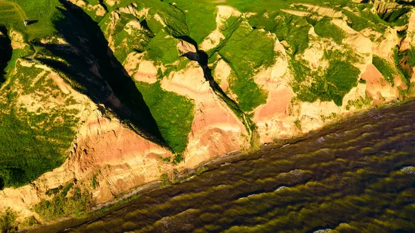 canyon cliffs seashore ocean top view