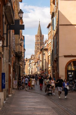 Güzel Avrupa şehir sokakları 9 Ağustos 2024 Toulouse France 'a ev sahipliği yapıyor