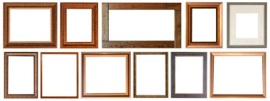 Beyaz arkaplanda izole edilmiş resim çerçeveleri