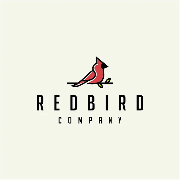 Cardeal Bird Logo Design Ilustração —  Vetores de Stock