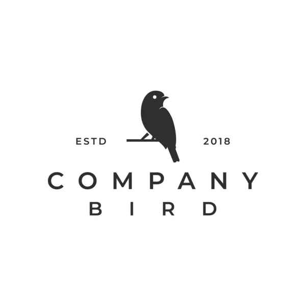 Vintage Retro Bird Silhouette Logo Design Vector — Stock Vector