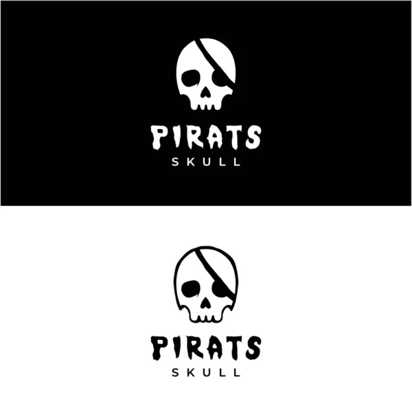 Skull Skeleton Pirates Emblem Logo Design Inspiration — Stock Vector