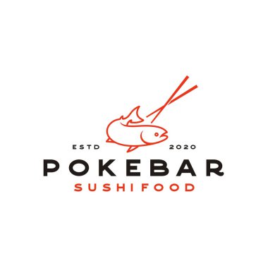 Somon Poke Çubuğu Logo tasarım ilham vektörü