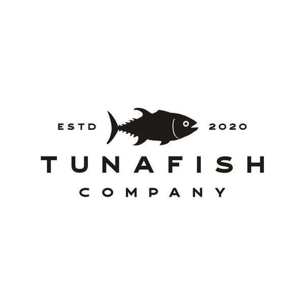 Klasik Ton Balığı Silueti Logo Tasarım Vektörü — Stok Vektör