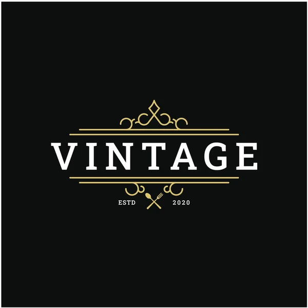 Vintage Retro Restaurant Bar Bistro Logo Vector Diseño — Vector de stock