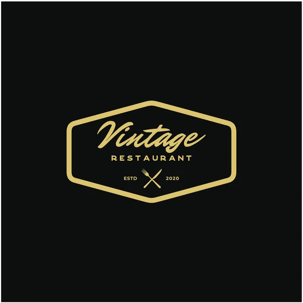 Vintage Retro Restauracja Bar Bistro Logo Wektor Projektowania — Wektor stockowy