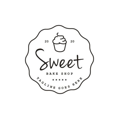 Minimalist Kek Fırını Pul Damgası Logo Tasarımı