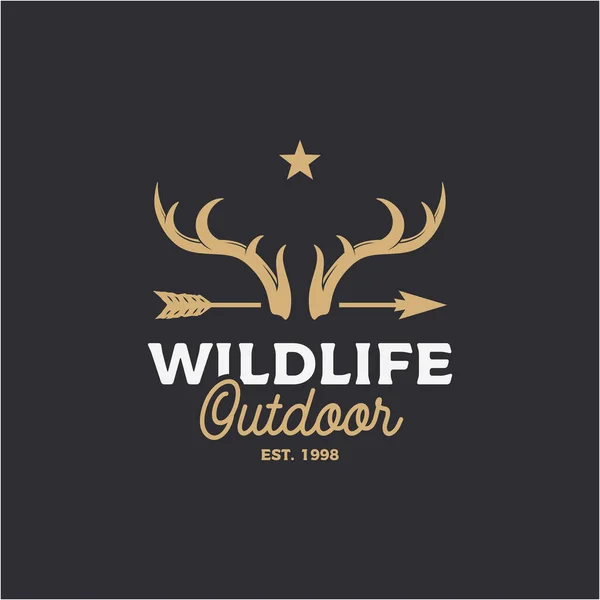 Klasik Geyik boynuzu ve ok logosu tasarımı