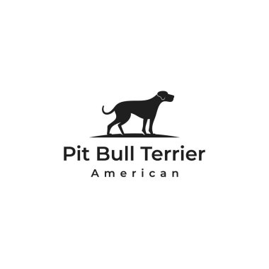 Amerikan Bulldog / Pitbull Logo Tasarım Vektörü İllüstrasyonu