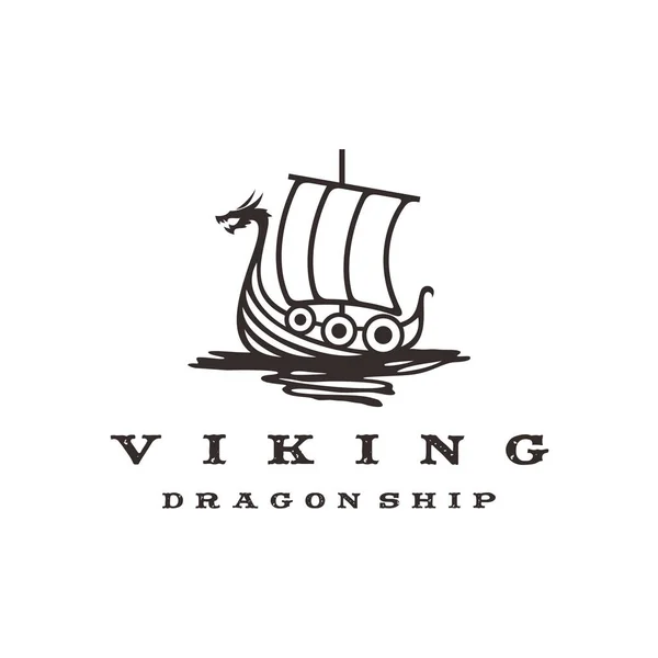 Klasik Hipster Viking gemisi Logo Tasarım Vektörü