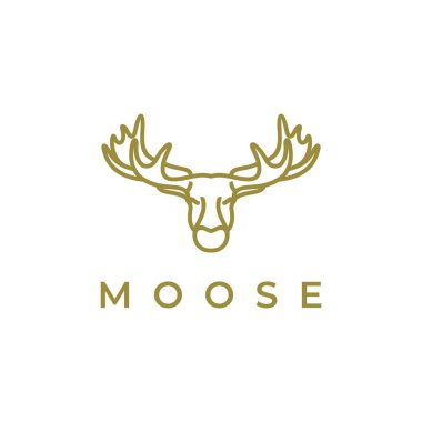 Geyik çizgisi sanat logo vektör simgesi çizimi tasarımı