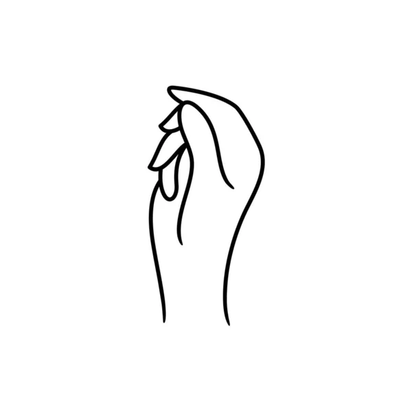 Line Art Woman Hand Logo Design Vector Illustration — Stock Vector