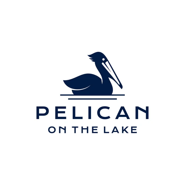Pelikan Kuş Logosu Tasarım Vektör Çizim Şablonu — Stok Vektör