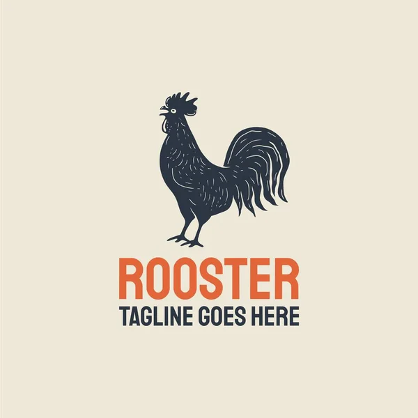Galo Galinha Galinha Silhueta Vintage Retro Rooster Logotipo Design Ilustração —  Vetores de Stock