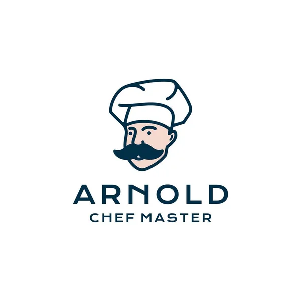 Retro Chef Restaurant Logo Design Inspiration Vektor Ikone Illustration — Stockvektor