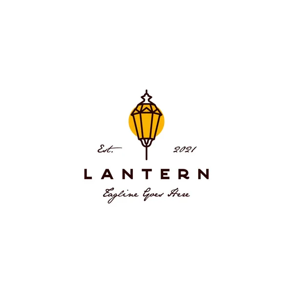 Line Art Wektor Projektowania Logo Latarnia — Wektor stockowy
