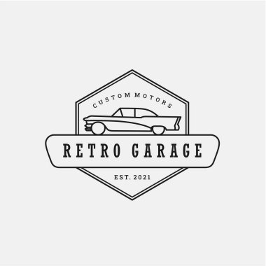 Vintage Retro car logo design. vintage or classic or retro badge emblem style clipart