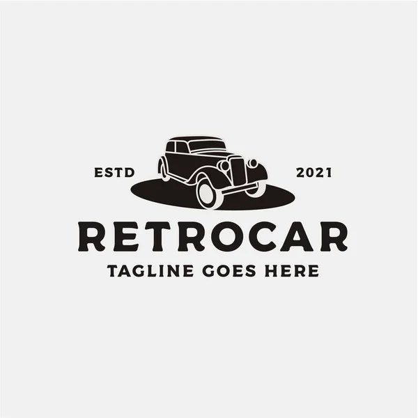 Design Logotipo Carro Retro Vintage Vintage Clássico Retro Emblema Emblema —  Vetores de Stock