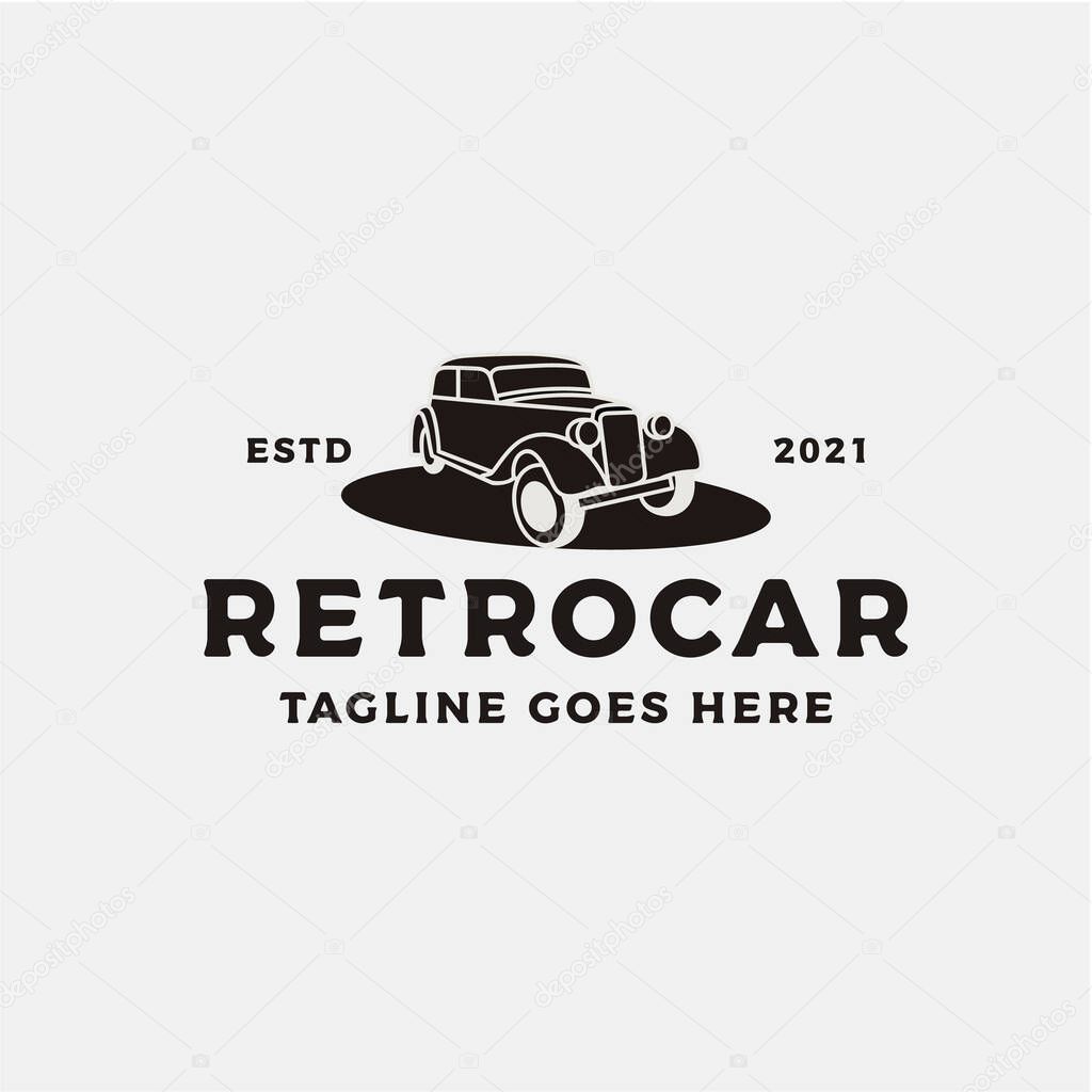 Vintage Retro car logo design. vintage or classic or retro badge emblem style