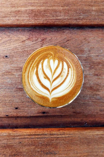 Kopp latte art kaffe — Stockfoto