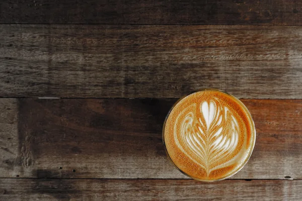 Kopp latte art kaffe — Stockfoto