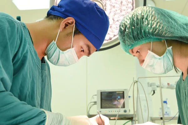 Twee dierenartsen in de operatiekamer — Stockfoto