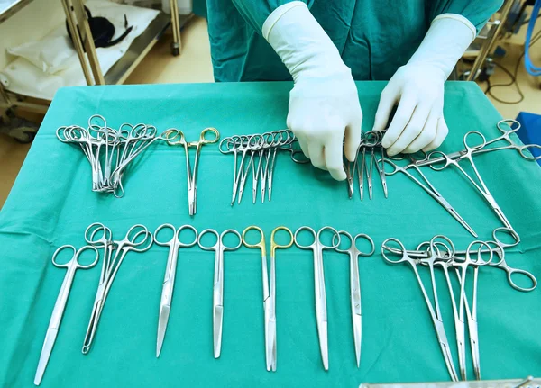 Detail shot of steralized surgery instruments — Stock Photo, Image