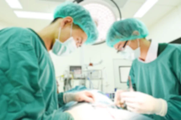 Borrão de dois cirurgiões veterinários na sala de operações — Fotografia de Stock
