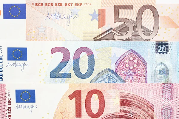 Chiusura delle banconote in euro — Foto Stock