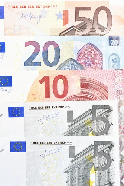 Close up van euro rekeningen — Stockfoto