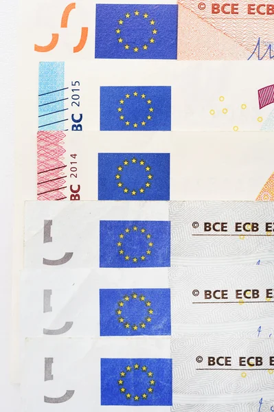 Close up van euro rekeningen — Stockfoto