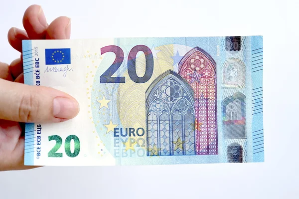 20 Euro on hand — Stock Photo, Image