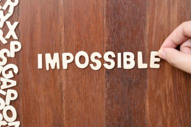 Word imkansız blok ahşap harflerle yapılan