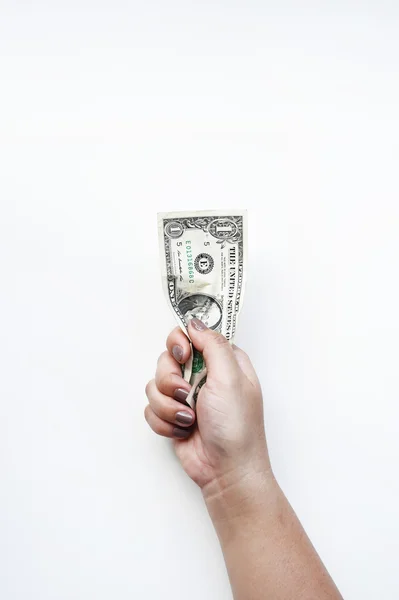 Dollars bill on hand — Stock Photo, Image