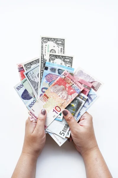 Banknote zur Hand — Stockfoto