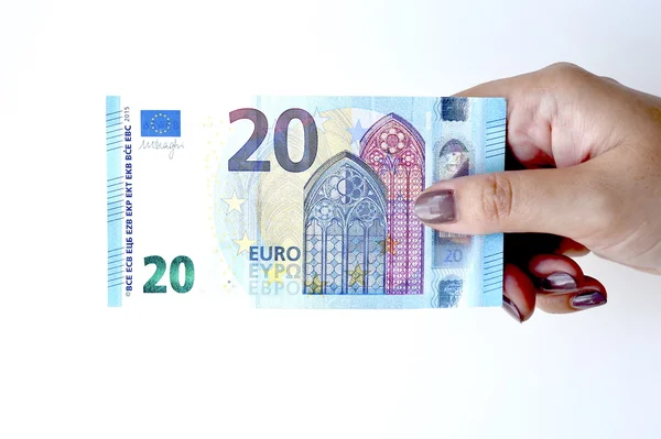 20 Euro on hand — Stock Photo, Image