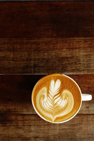 Kopp latte art kaffe — Stockfoto