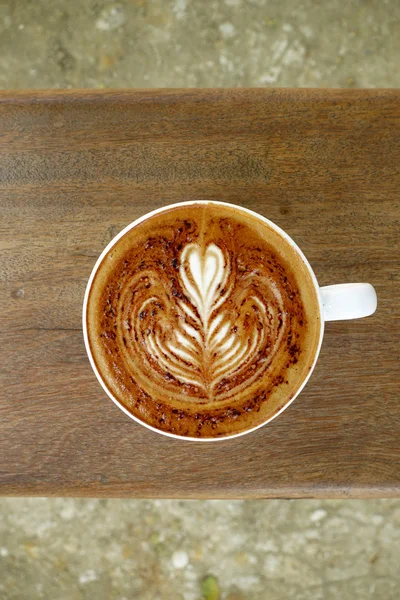 Ceașcă de cafea latte art — Fotografie, imagine de stoc