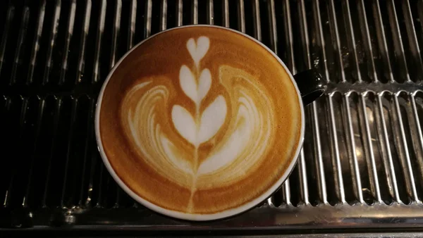 Una Taza Café Arte Latte Para Fondo — Foto de Stock