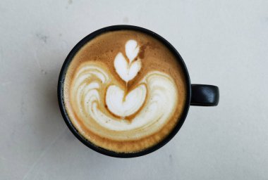 Arka plan için bir fincan sanat kahvesi.                               