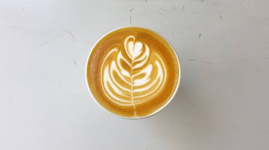 Arka plan için bir fincan sanat kahvesi.                               