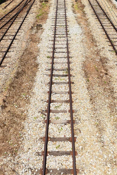 Caminhos Ferro Vias Férreas Para Transporte Ferroviário — Fotografia de Stock