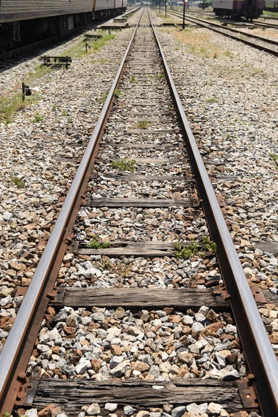 Caminhos Ferro Vias Férreas Para Transporte Ferroviário — Fotografia de Stock