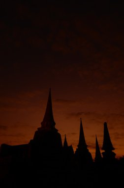 Siluet Wat Phra Sri Sanphet, Tayland